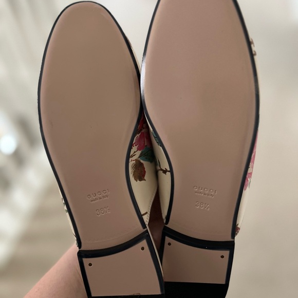 Gucci floral print leather loafers 38.5 - Picture 6 of 6